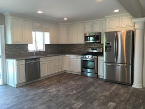 Wood Kitchen Cabinet Refinishing Project After